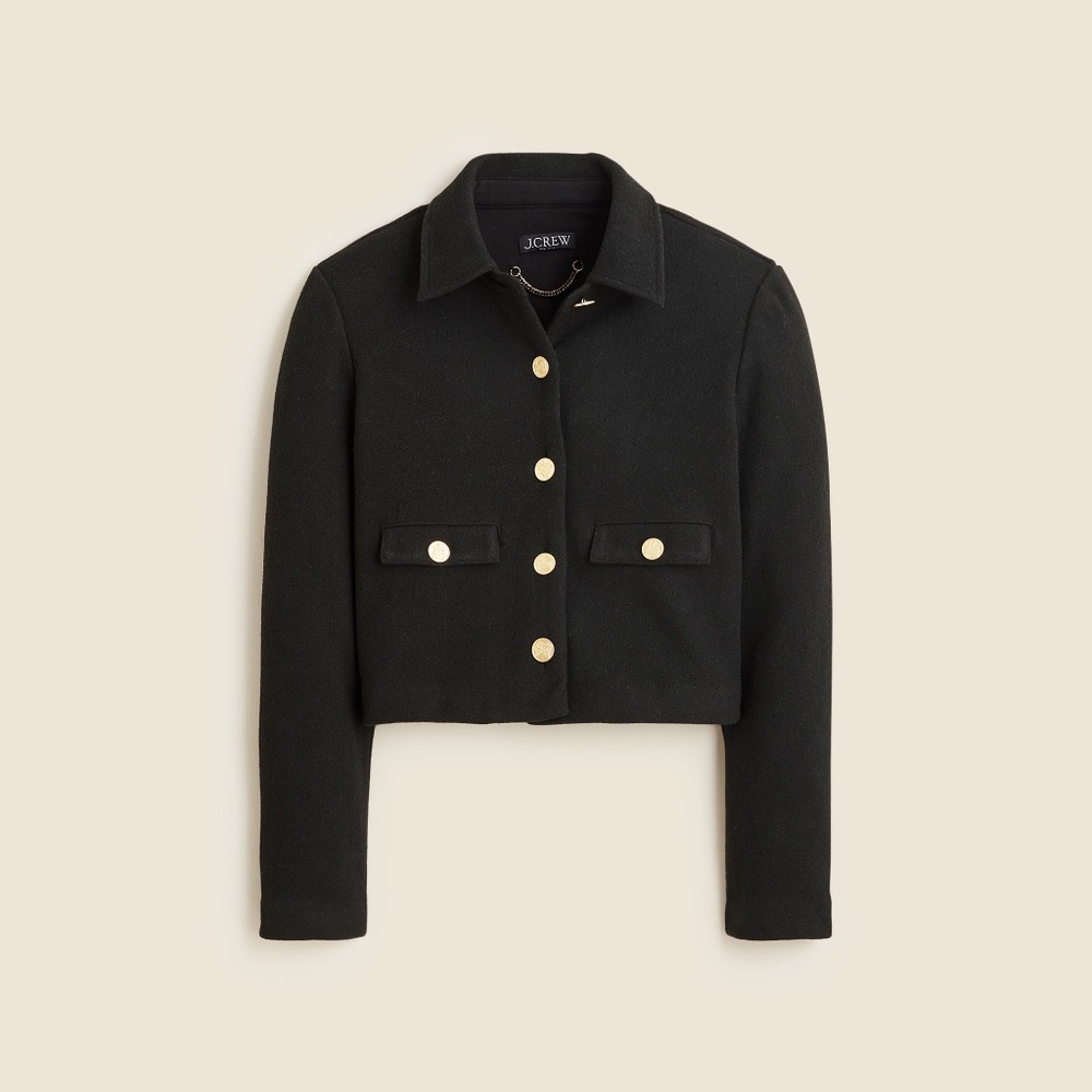 J.Crew Cropped Lady Jacket Black Size Medium NWT - Picture 2 of 3
